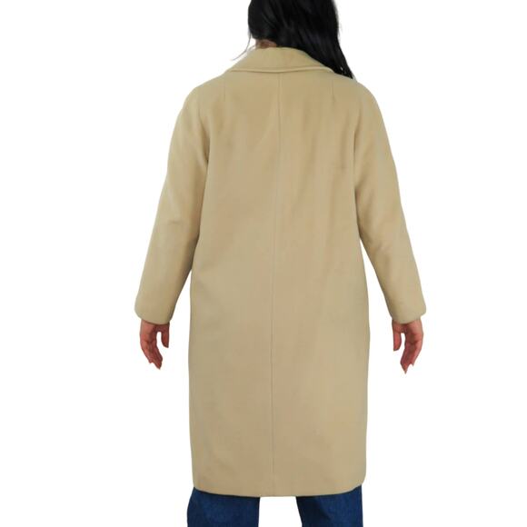 Jordan Marsh 1970s Beige Cream Vintage Cashmere Peacoat Long Coat Large - Picture 13 of 13
